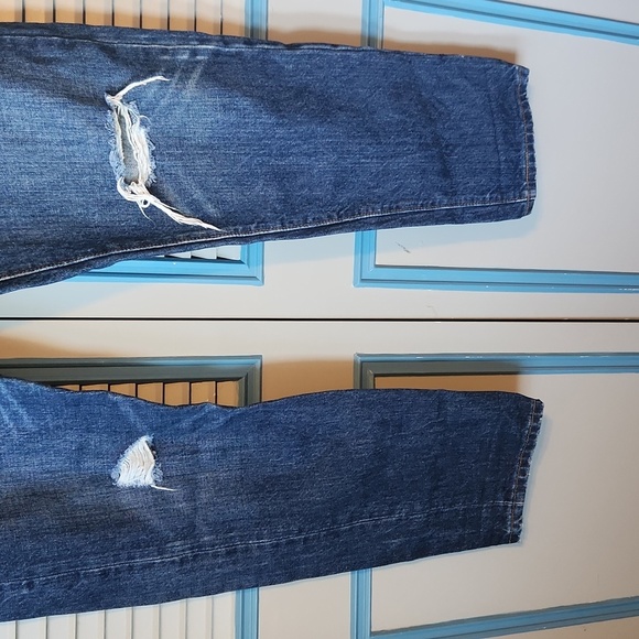 Levi's Dark Blue Distressed Jeans - Picture 8 of 16